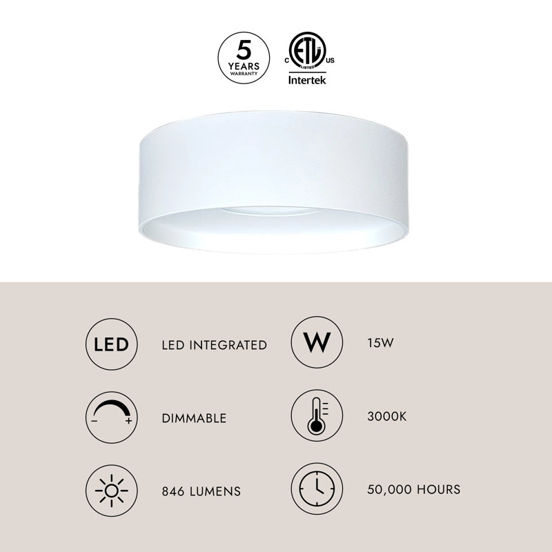 Trenton LED Outdoor Flush Mount, White