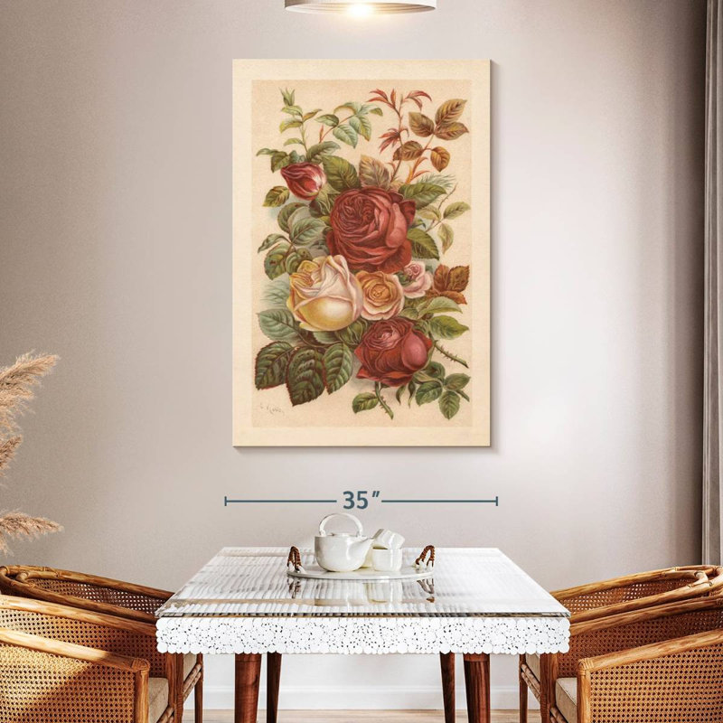 Chromolitographie Harnek Roses, H 51 po x l 34 po