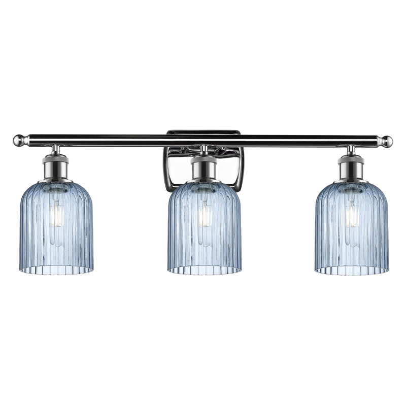 Brion Addeline 3 Light 25" Bath Vanity  Shade, Princess Blue, Polished Chrome