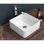 Lavabo vasque de salle de bain carré en céramique blanche - 15 x 15 x 5,5 po, teinture, conception élégante, application intérieure / extérieure 15 x 15 po pour un design classique européen, faible absorption d'eau, au-dessus du comptoir