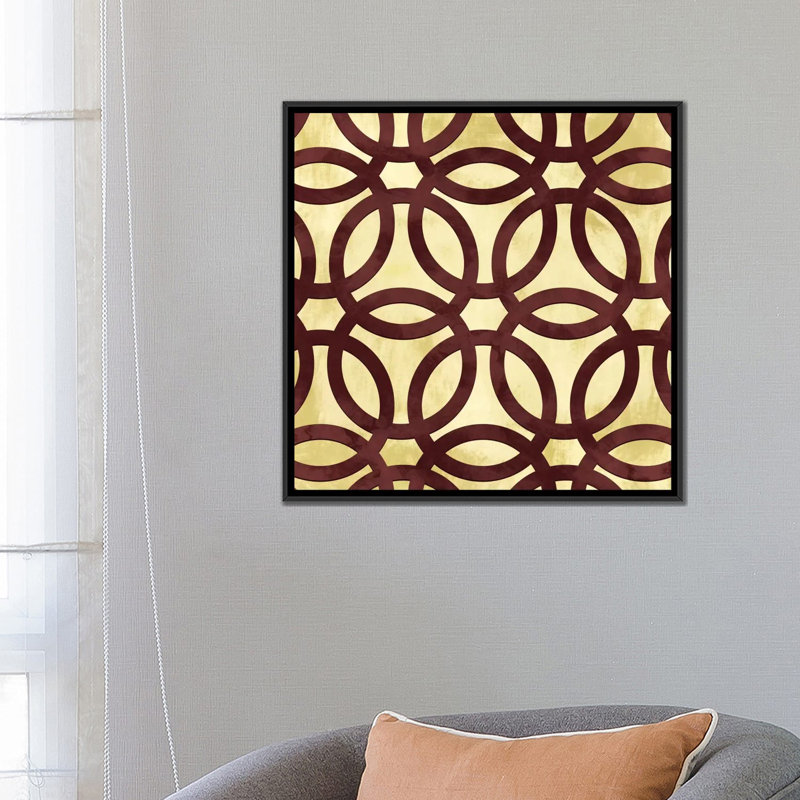 Albree Modern Rings, impression sur toile, H 26 po x l 26 po x P 1,5 po, Pas de tapis, Toile tendue