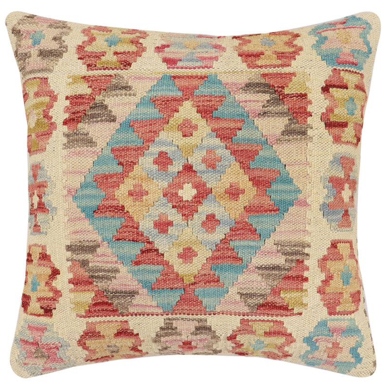 Coussin Boho Chic Hugh tissé à la main kilim - 17 po x 18 po