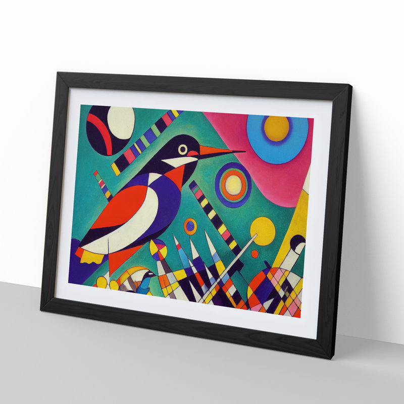 Abstract Kingfisher Bird Vol.1 - Framed Print, Black, 25cm H x 34cm W x 2cm D