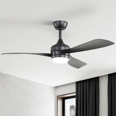 52-Inch Black Ceiling Fan With 3 ABS Blades