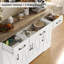 Large Sideboard Buffet Storage Cabinet, with 3-Drawer and 4 Doors, Buffet cabinets, Modern Farmhouse Coffee Bar Cabinet, for Kitchen, Dining Room Living Room, Rustic Style-1180576848