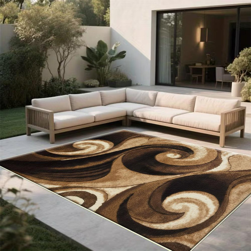 Swirled Pattern Area Rug, Soft And Lightweight, Suitable For All Seasons, Easy To Maintain And Easy To Clean, Machine Washable Carpet Floor Mat, Suitable For Living Room, Bedroom, Hallway, Balcony, Patio, Room Decor, Home Decor, Outdoor Decor