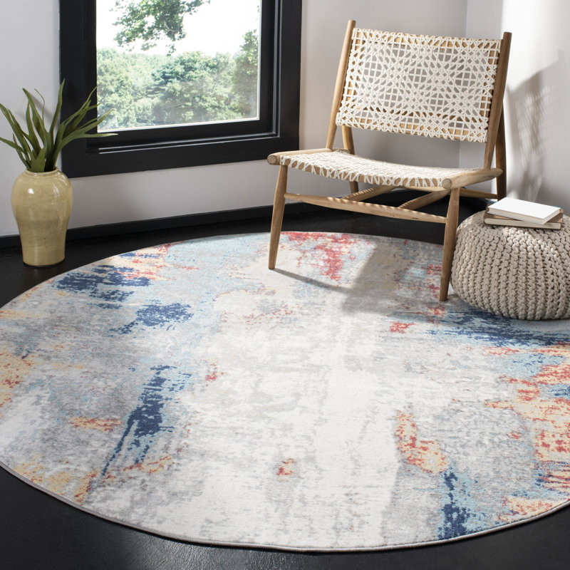 Devers Abstract Area Rug, Round 201 cm