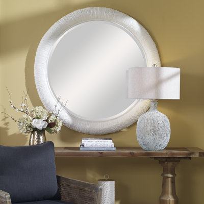Miroir mural rond en rotin Mellonia