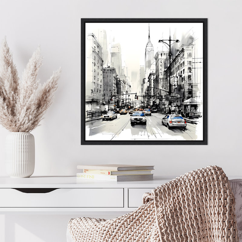 «Illustrated City IV New York» par Walker Noble, reproduction d'art sur toile encadrée, H 22 po x l 22 po
