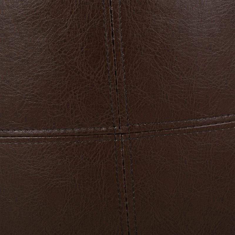 Petit repose-pieds Arniesha, Simili cuir brun foncé