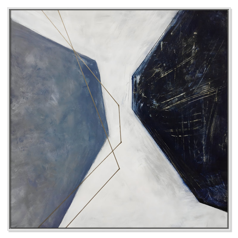 «Octagon Abstraction I Print» par Casa Fine Arts, Toile encadrée flottée blanche, Pas de tapis