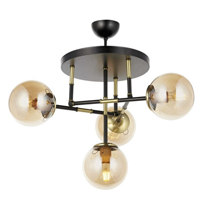 Lustre spoutnik à 4 lumières