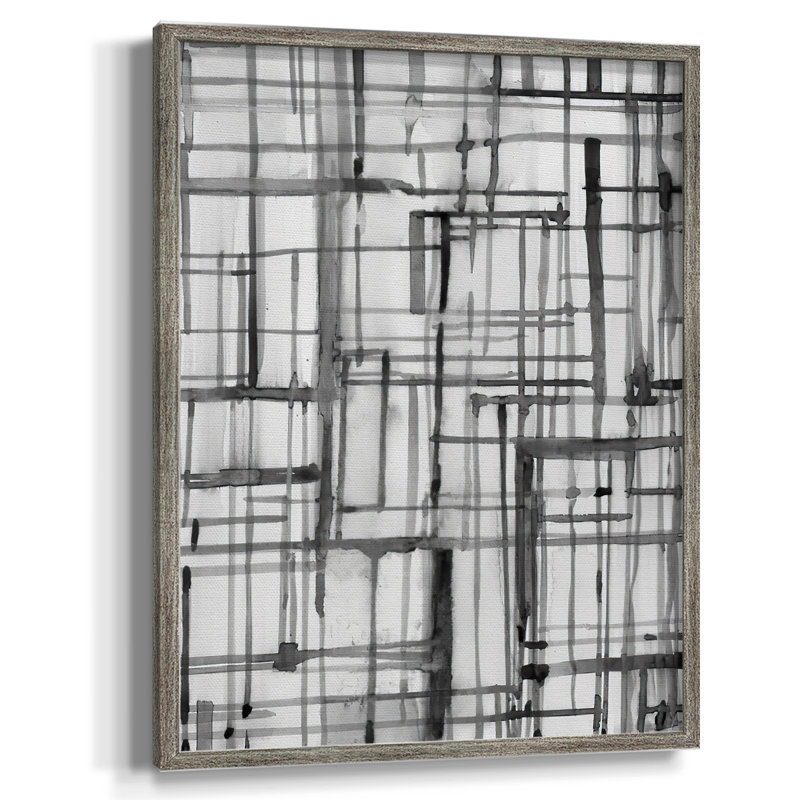 Line Meditation II, reproduction encadrée - bois massif, H 15 po x l 12 po
