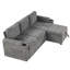 Canapé-lit modulaire convertible avec rangement caché, porte-gobelets, hublots, chenille douce, méridienne réversible 83,5 po-696427027