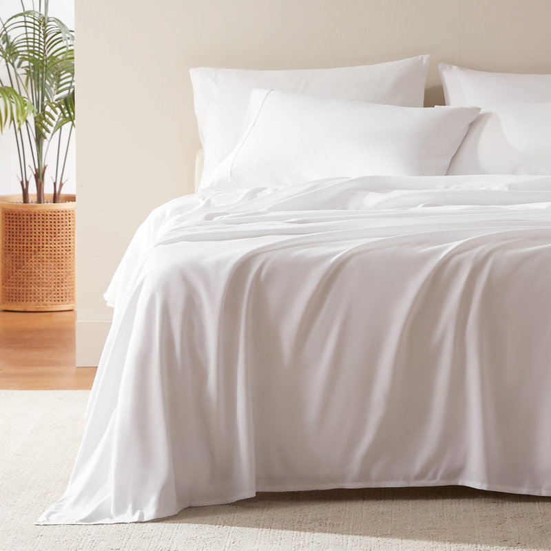  Ensemble de draps en microfibre à température régulée, Ensemble de draps pour lit simple + drap-housse + , Blanc