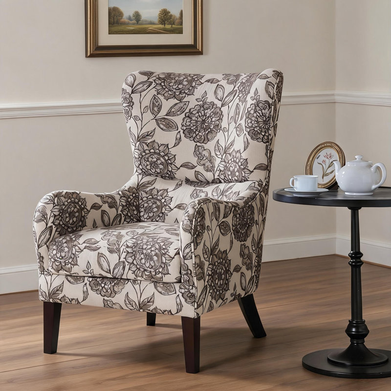 Fauteuil à oreilles Arianna, siège simple rembourré pour adultes et fauteuil confortable