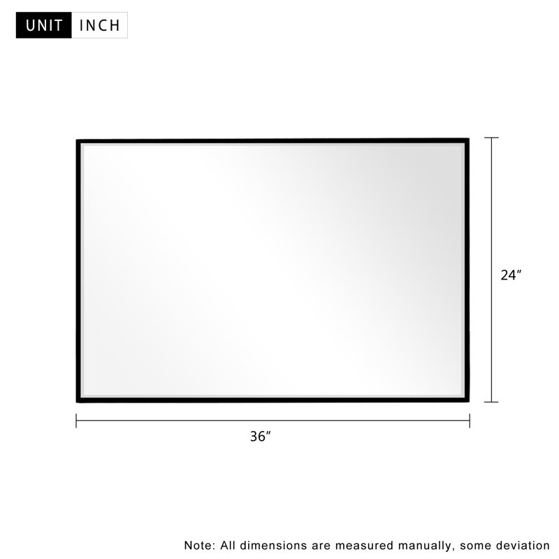 Buschwick Flat Wall Mirror, 36" x 24"
