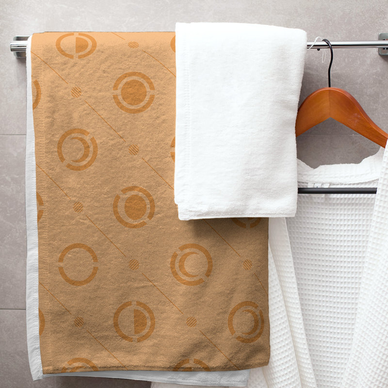 Serviette de bain Classic, Brun foncé / blanc