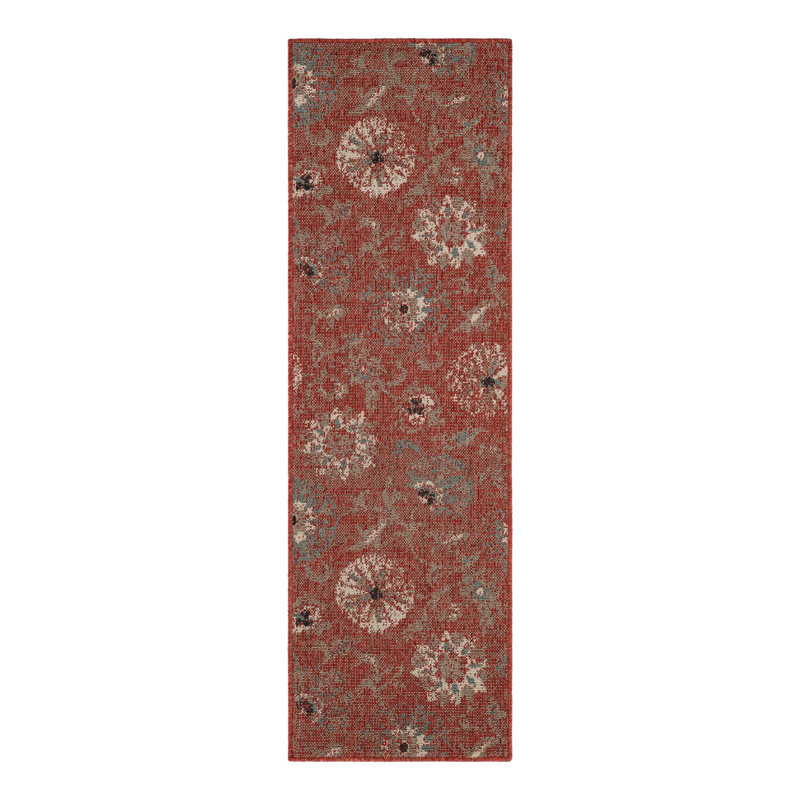 Indoor/Outdoor Botanical Area Rug, Runner 2' x 6'1"