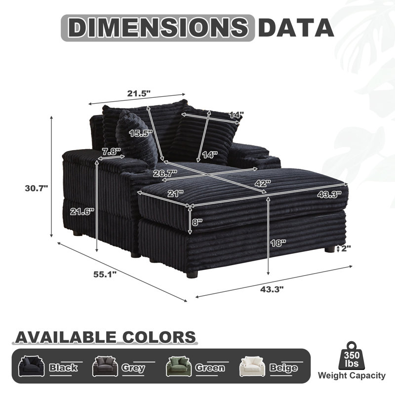 Chaise longue Janar, Black