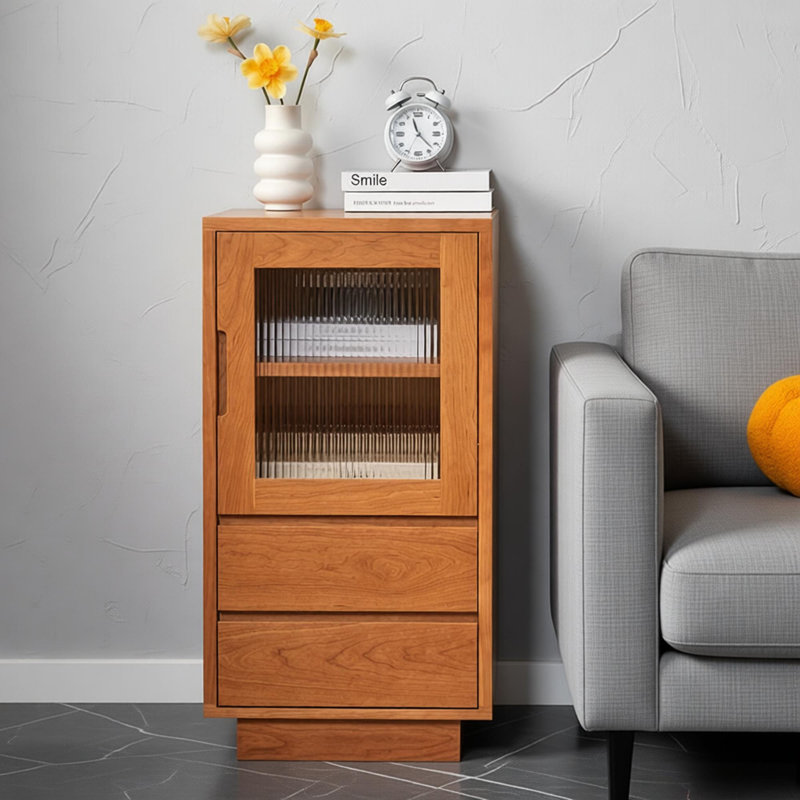 Commode d'appoint simple et compacte en bois massif
