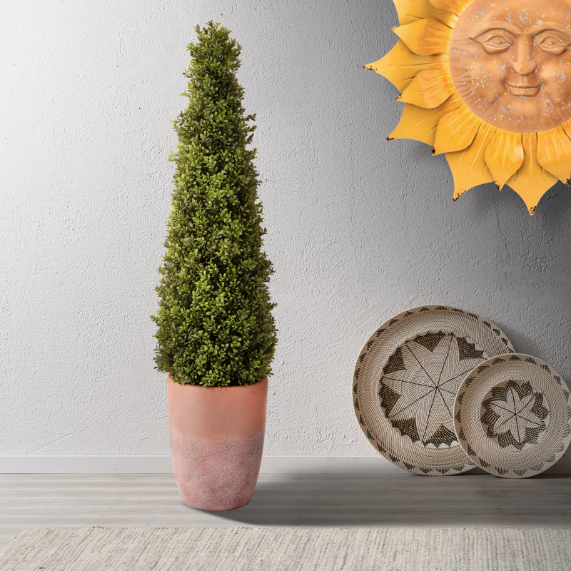 Topiaire faux buis en pot, H 48 po x l 12 po x P 12 po