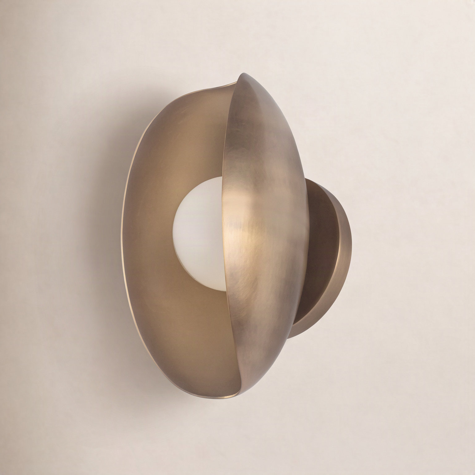 Single Light Dimmable LED Vanity Light, Antique Brass