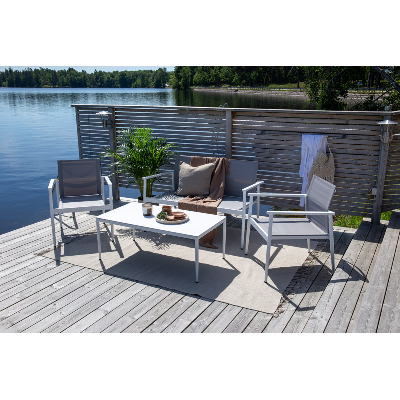 Flemister Metal 4 - Person Seating Group, White
