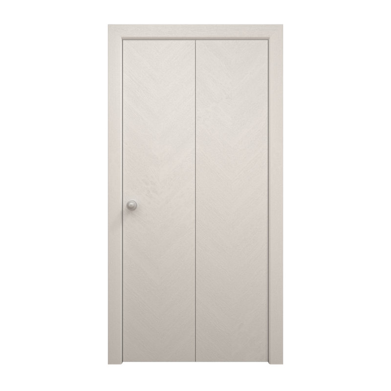 Portes coulissantes pliantes pour placard 84 x 80 pouces Ego 5005 en chêne blanc peint, rails robustes, moulures, garnitures, quincaillerie, bois massif, portes de placard de chambre à coucher