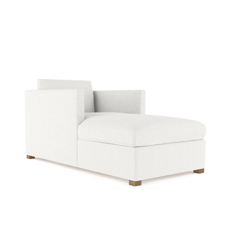 Madison Chaise Lounge, Plush Velvet Blue Print, Weathered