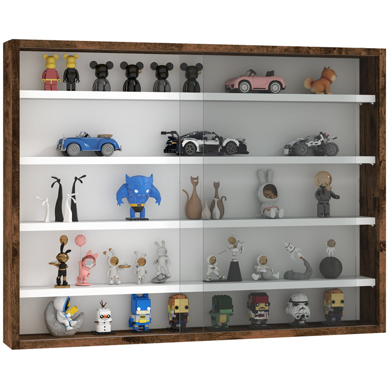 Vitrine à tablettes murales de 5 étages