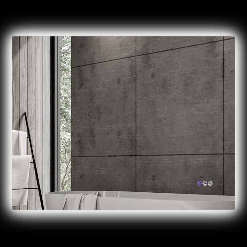 Miroir de salle de bain à DEL avec lumières, miroir à DEL rétroéclairé pour salle de bain avec antibuée, mémoire et température de couleur infinie, miroir de meuble-lavabo mural à intensité variable, placement horizontal / vertical