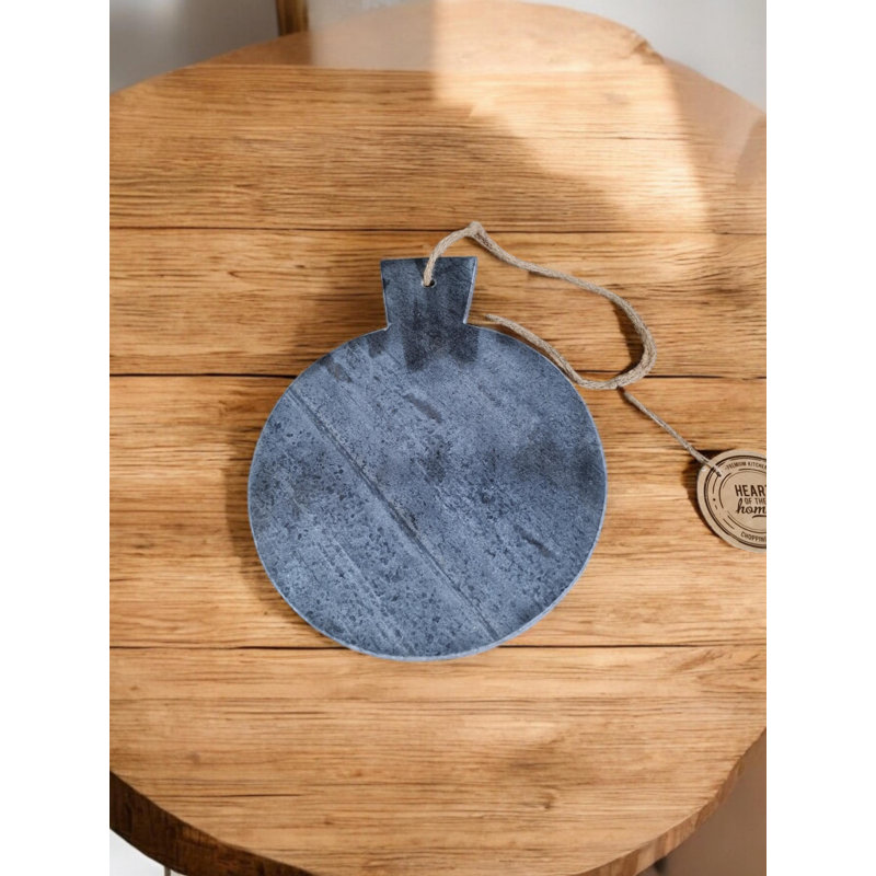 Geko Marble Round Chopping Board, Grey