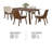 Iken 7Pc Dining Table Set, 6 Cream Fabric Chair, Tapered Legs, Brown Wood-119906992