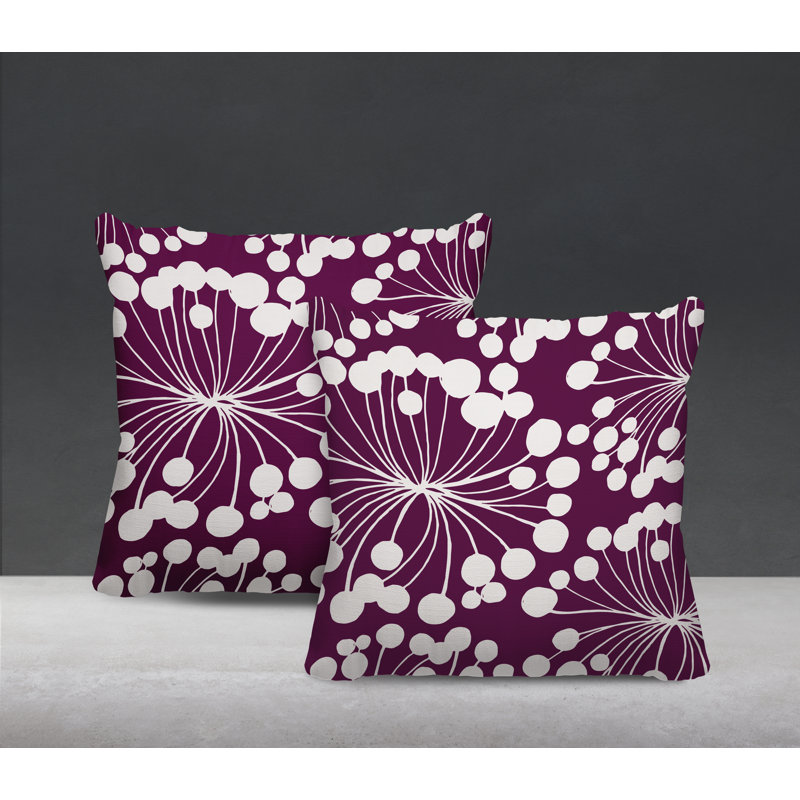 Housse et insert de coussin décoratif intérieur / extérieur en mélange de polyester, L 17 po x H 17 po, Mauve