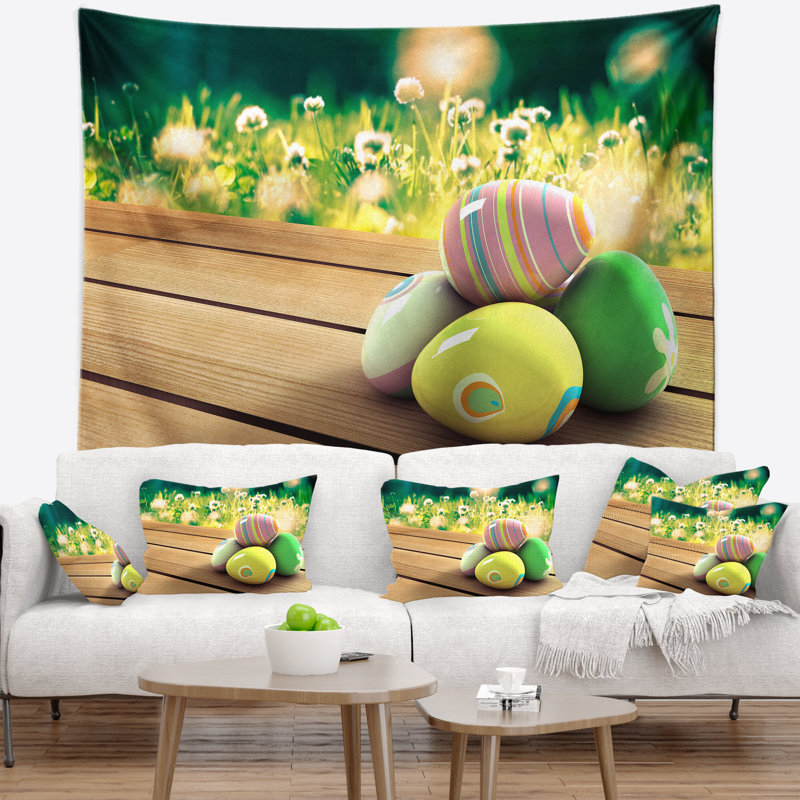 Tapisserie jaune et vert Schafer, H 50 po x l 60 po