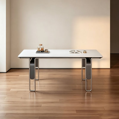 Darnell American Black Sintered Stone & Wood Dining Table