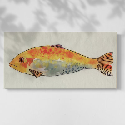 Poisson fantaisiste II - Toile tendue avec châssis encadré - Prêt à être accroché