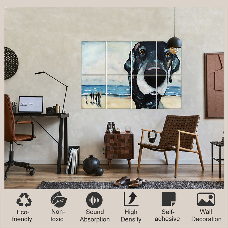 48" x 32" Peel & Stick Art Acoustic Panels, Decorative Soundproof Wall Panels for Home Office&Recording Studio (Set of 8)
