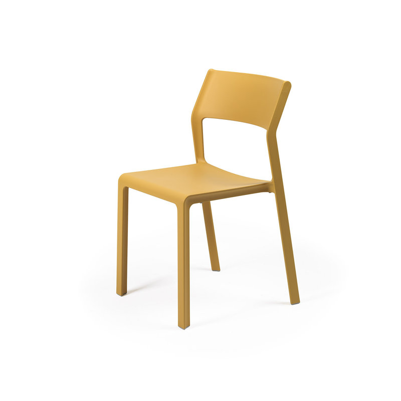 Wynward Stacking Patio Dining Side Chair with Cushion, Senape
