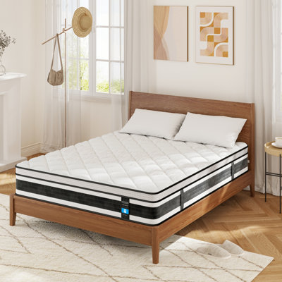 10/12 Gel Memory Foam Hybrid Mattress In A Box, euro Top Bed Mattress For Cooler Sleep