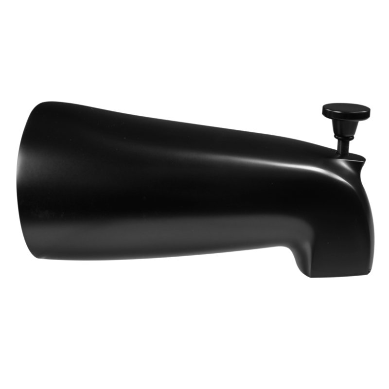 Bec de baignoire mural en laiton 5-1 / 2 "avec inverseur de nez, Noir mat