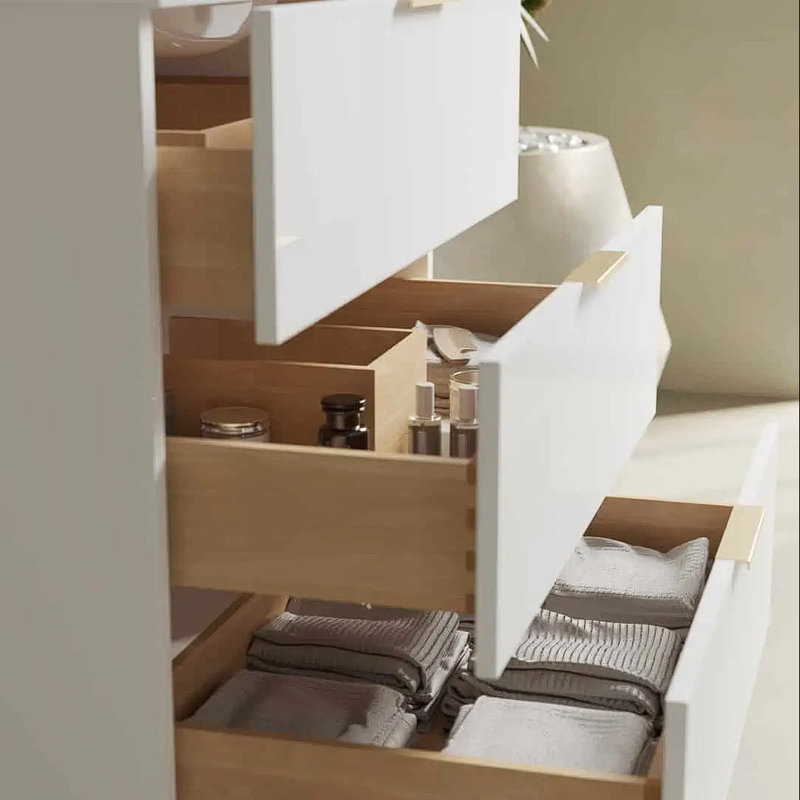Ensemble de meuble-lavabo simple 30 po avec comptoir en quartz Tymeha, Blanc