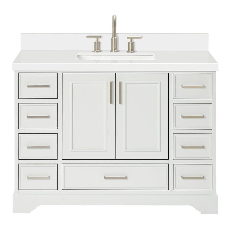 Meuble-lavabo simple avec plateau Abshire 49, Blanc