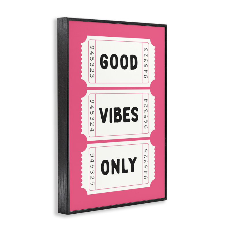 Giclée encadrée rose Good Vibes Only, Giclée encadrée noir minuit, H 24 po x l 16 po