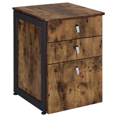 Antique Nutmeg 3-Drawer File Cabinet