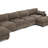 7 - Piece Upholstered Light Brown Faux Rabbit Fur Flannel Reversible Modular Sofa Living Room Sectional Couch with Ottoman-850720730-850720678