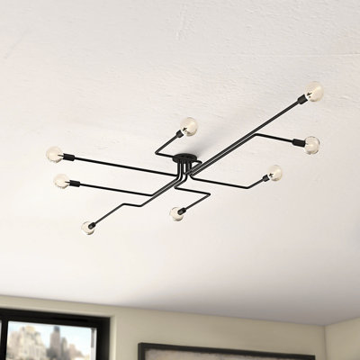 Plafonnier semi-encastré 8 lumières 26 po