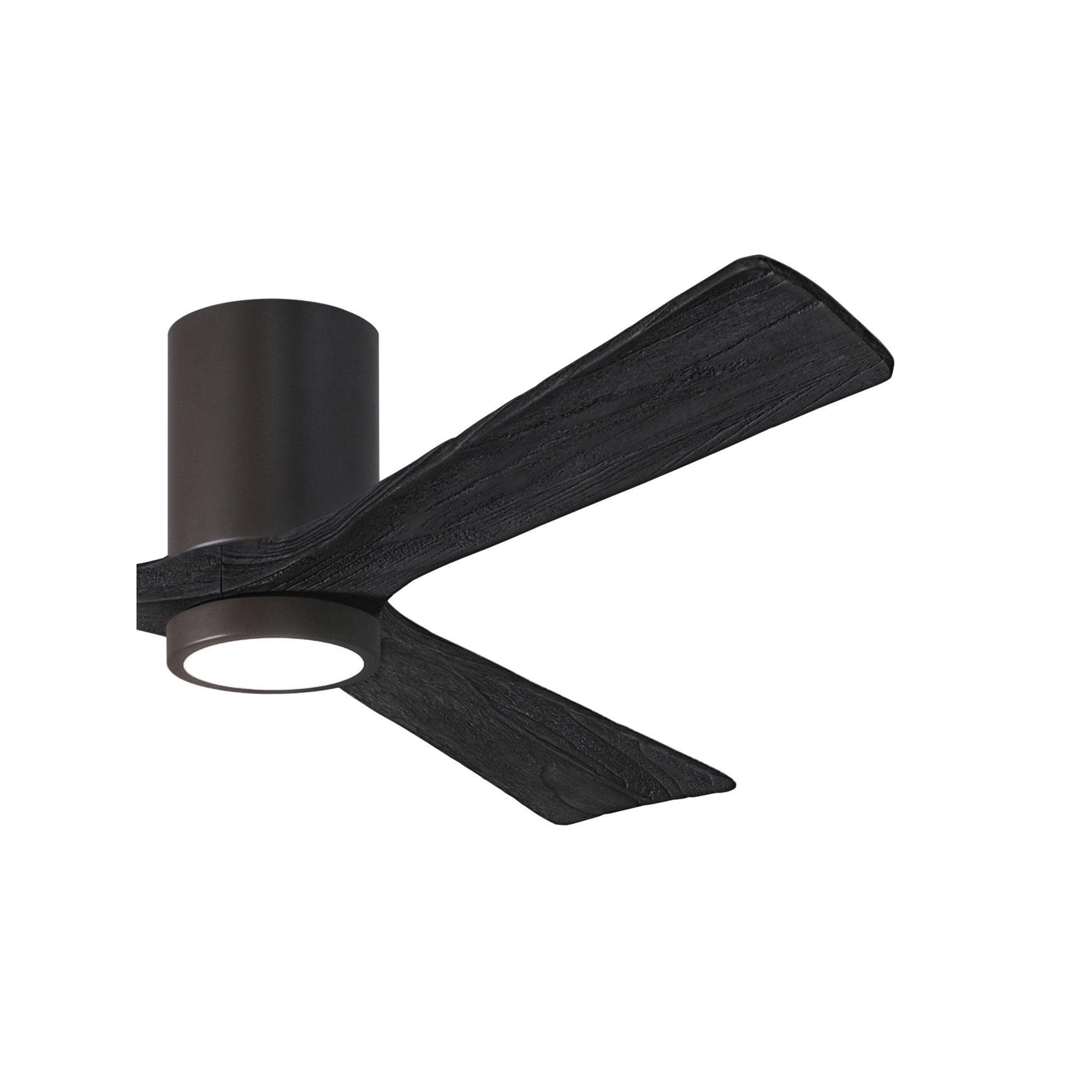 Olivier 3 Blade Ceiling Fan with LED Light Kit, Textured Bronze, 60", Matte Black