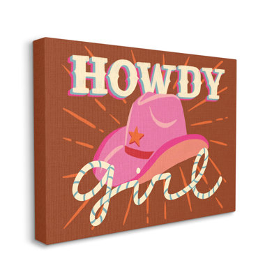 " Howdy Girl Cowboy Hat Phrase "